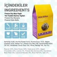 Freeze Dry Muz Kaplı Glutensiz Vegan Yerfıstıklı Hurma Topları Raw Bites 100gr